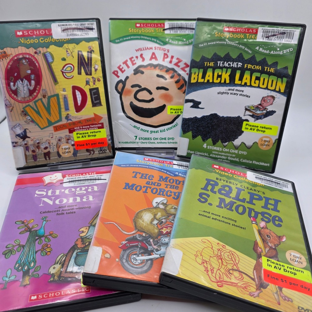 Scholastic Storybook Treasures DVD Lot of 6 Strega Nona Mouse and the Motorcycle